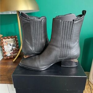 Alexander Wang Anouck Chelsea Bootie Black Leather Size 41/ US 10